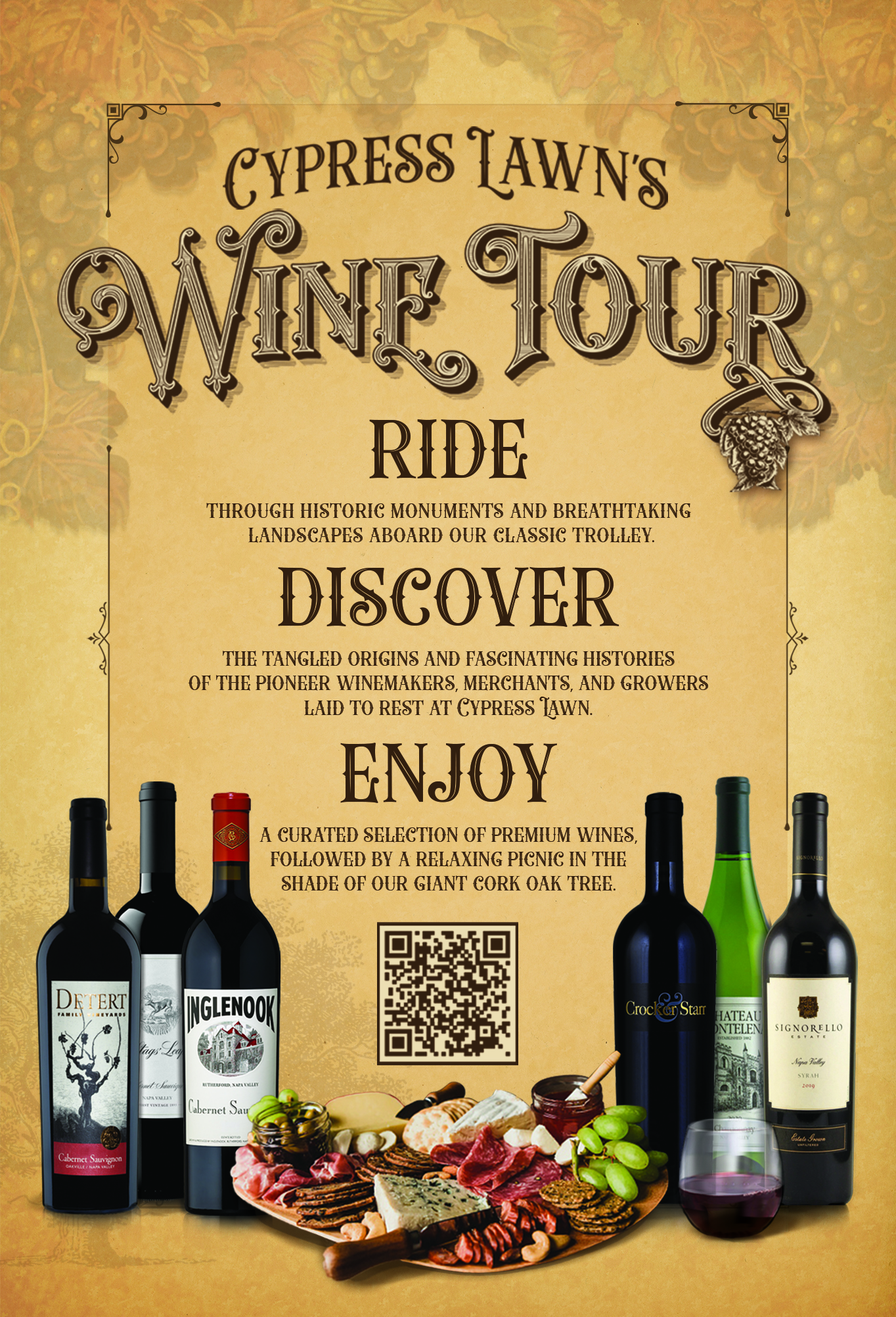Cypress Lawn Wine Tour Flyer